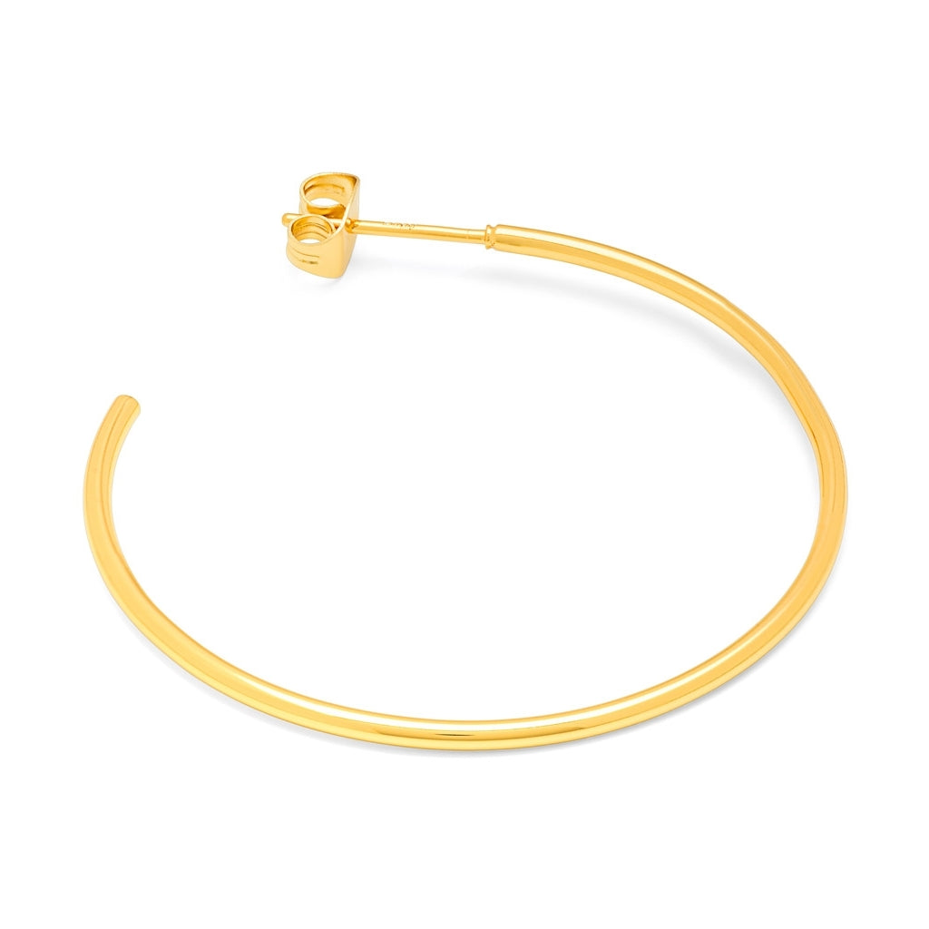 LULU Copenhagen Non Hoops Large paire brillant Hoops Gold Plated