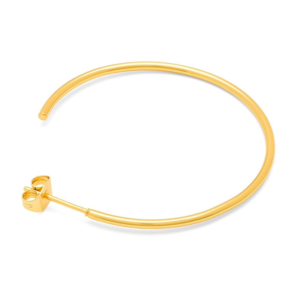 LULU Copenhagen Non Hoops Large paire brillant Hoops Gold Plated