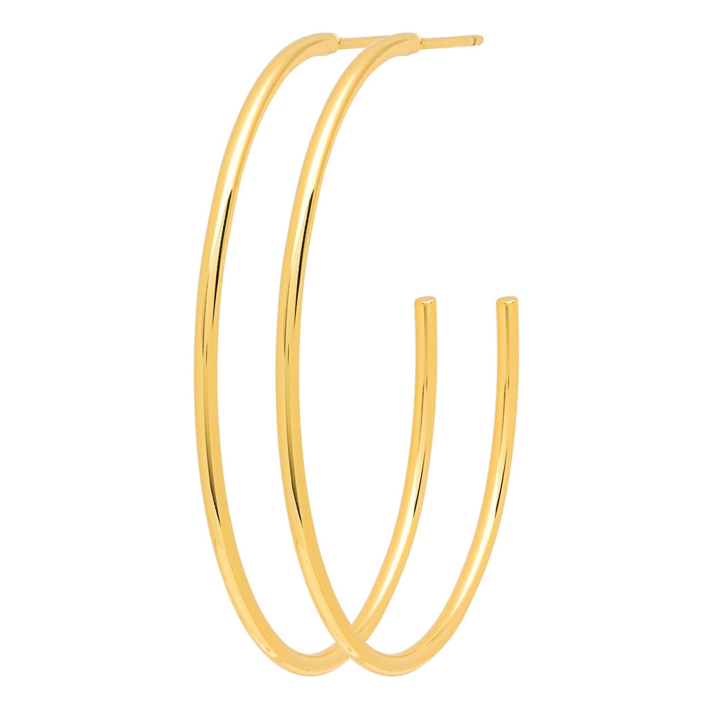 LULU Copenhagen Non Hoops Large paire brillant Hoops Gold Plated