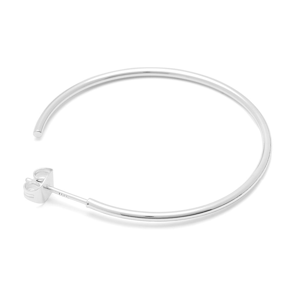 LULU Copenhagen Non Hoops Large paire brillant Hoops Silver Plated