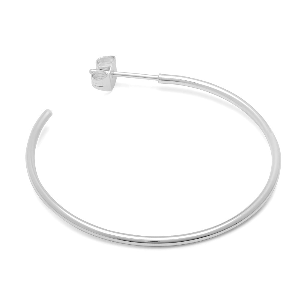 LULU Copenhagen Non Hoops Large paire brillant Hoops Silver Plated