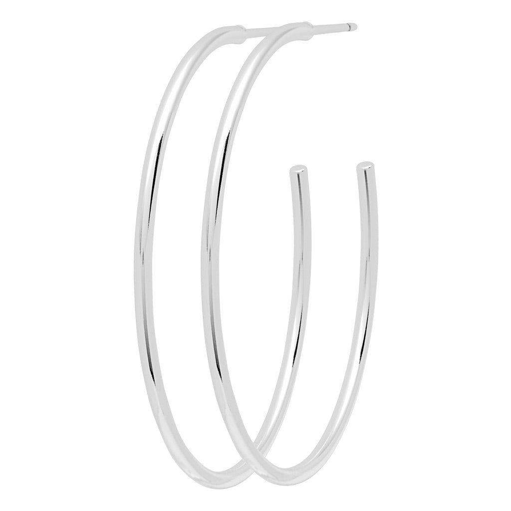 LULU Copenhagen Non Hoops Large paire brillant Hoops Silver Plated
