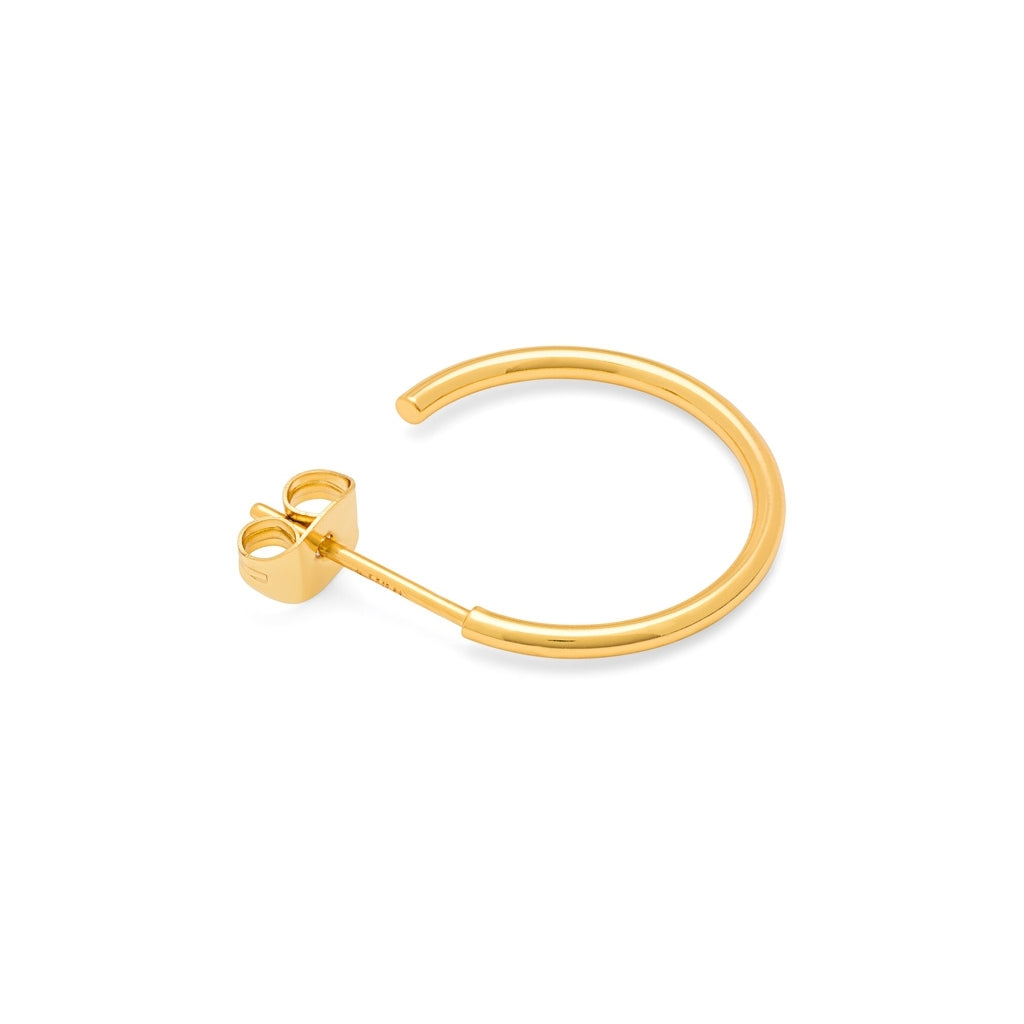 LULU Copenhagen Non Hoops Medium pair brillant Hoops Gold Plated