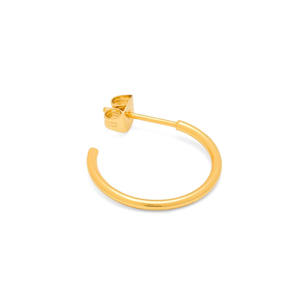 LULU Copenhagen Non Hoops Medium pair brillant Hoops Gold Plated