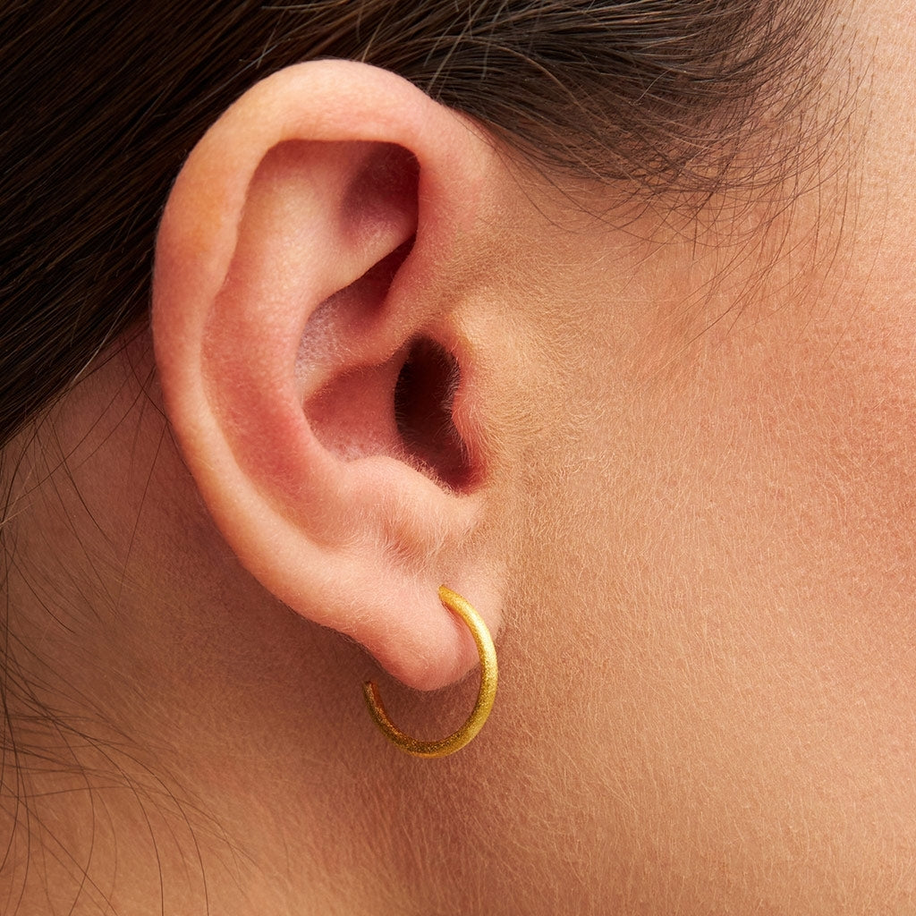 LULU Copenhagen Non Hoops Small paire Hoops Gold Plated