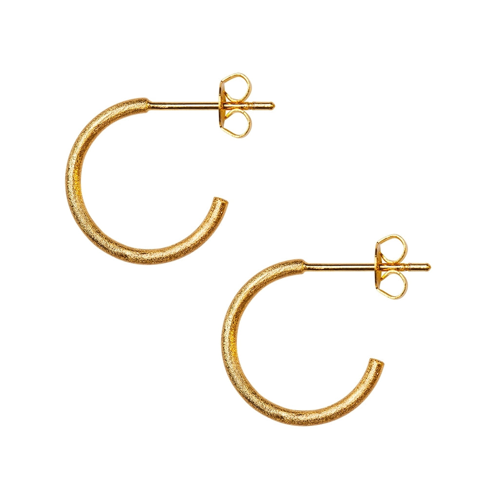 LULU Copenhagen Non Hoops Small paire Hoops Gold Plated