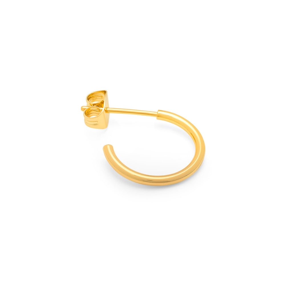 LULU Copenhagen Non Hoops Small paire brillant Hoops Gold Plated