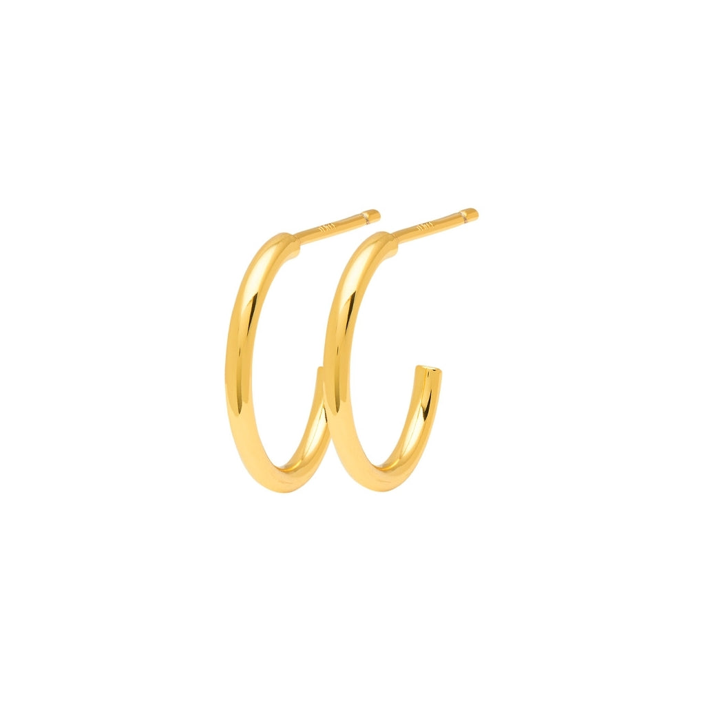 LULU Copenhagen Non Hoops Small paire brillant Hoops Gold Plated