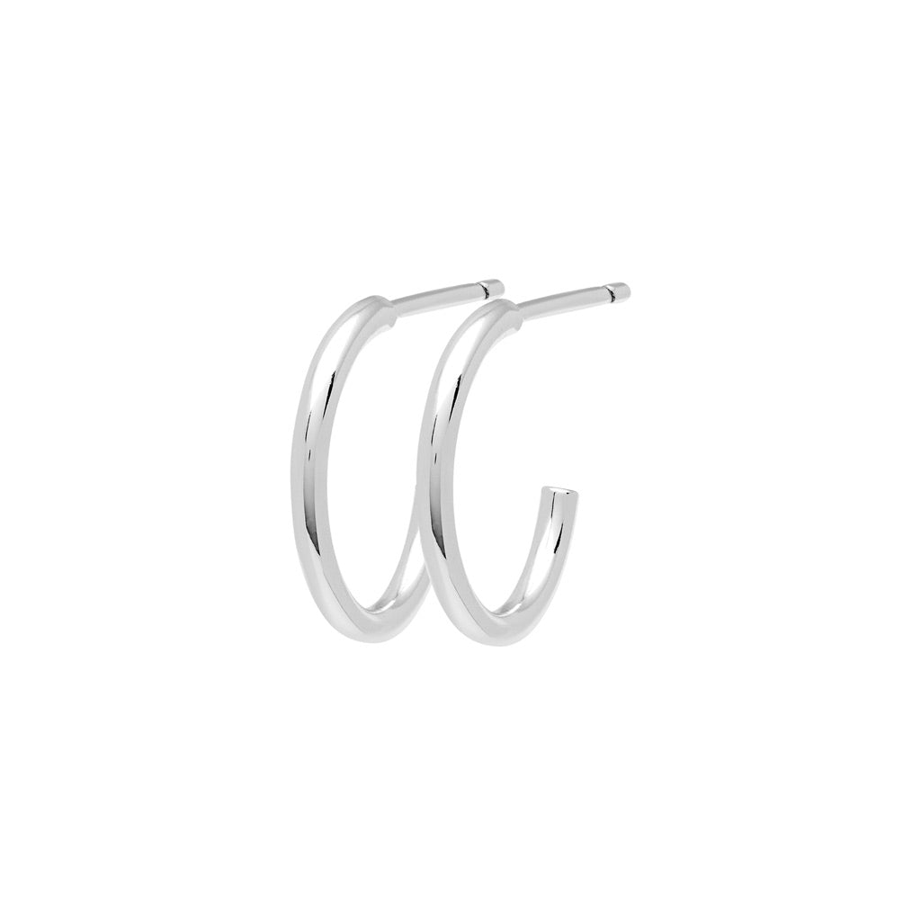 LULU Copenhagen Non Hoops Small paire brillant Hoops Silver Plated