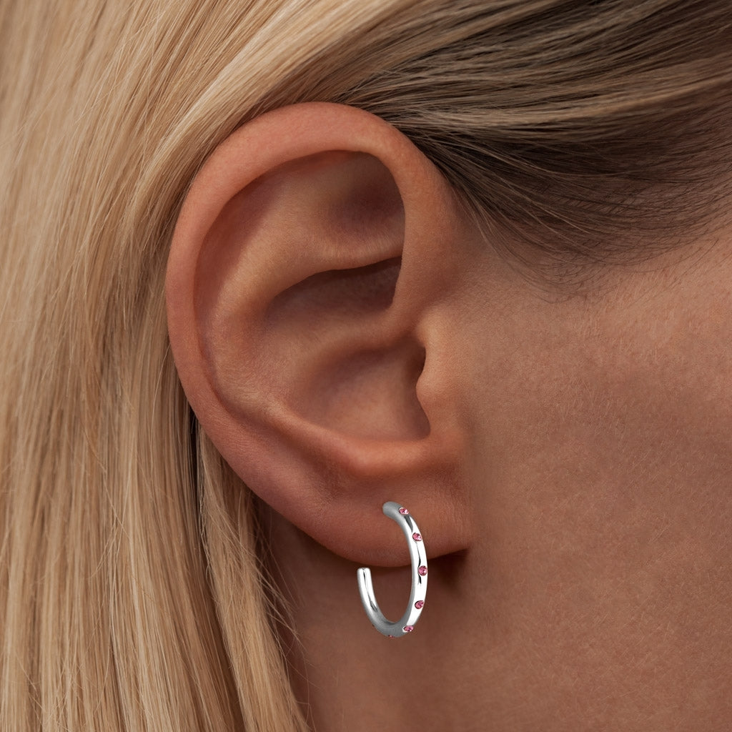 LULU Copenhagen OMG Hoops Medium paire plaqué argent Hoops Rose