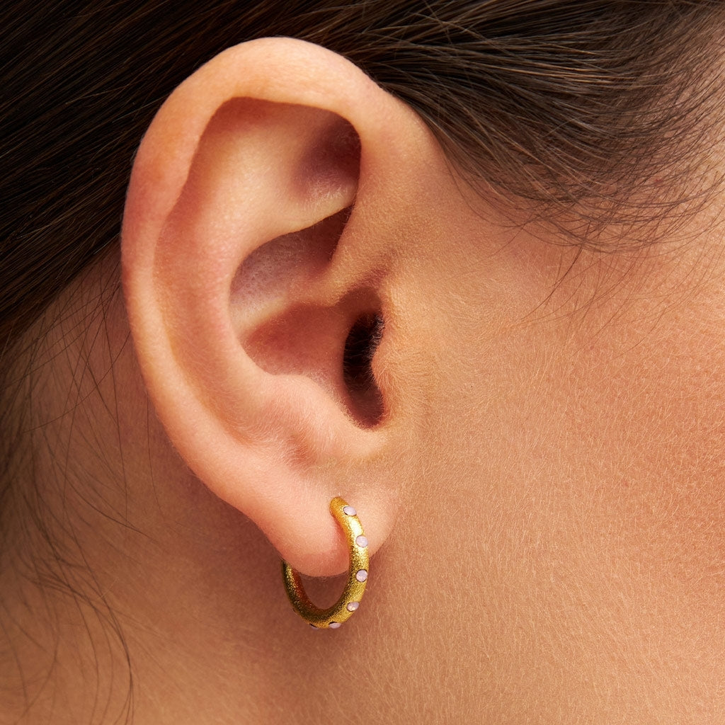 LULU Copenhagen OMG Hoops Small pair gold plated Hoops Light pink
