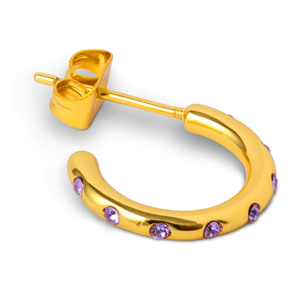 LULU Copenhagen OMG Hoops Small paire plaqué or Hoops Violet