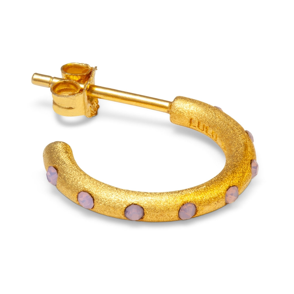 LULU Copenhagen OMG Hoops Small pair gold plated Hoops Light pink