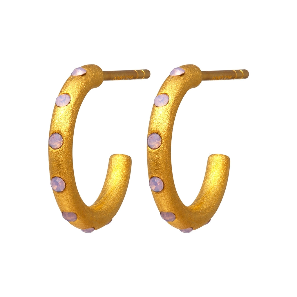 LULU Copenhagen OMG Hoops Small pair gold plated Hoops Light pink