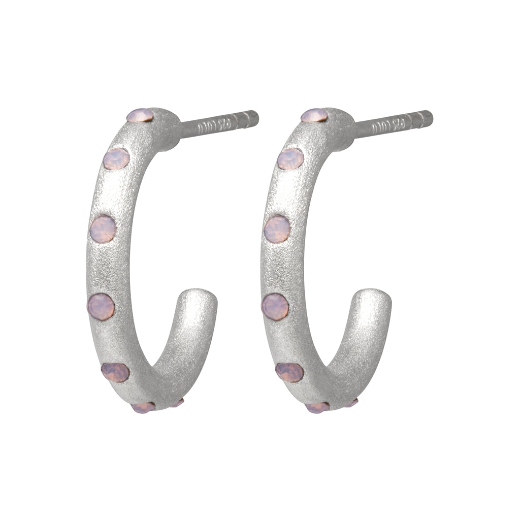 LULU Copenhagen OMG Hoops Small pair silver plated Hoops Light pink
