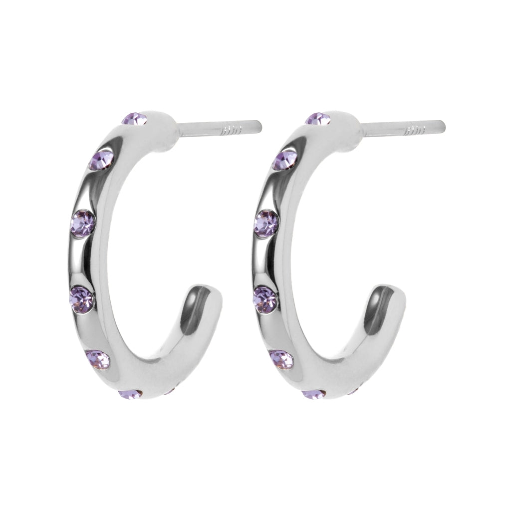 LULU Copenhagen OMG Hoops Small paire plaqué argent Hoops Violet