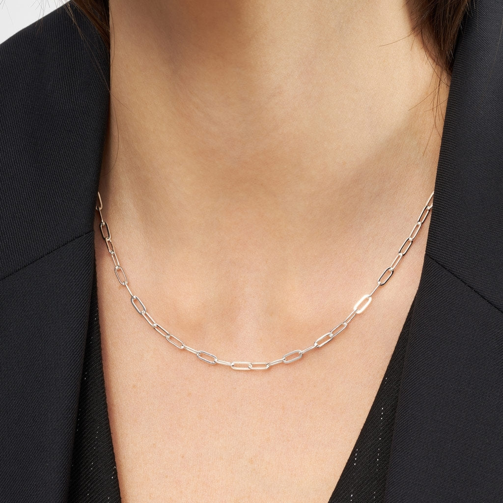 LULU Copenhagen Paperclip Collier argenté Necklaces Silver Plated