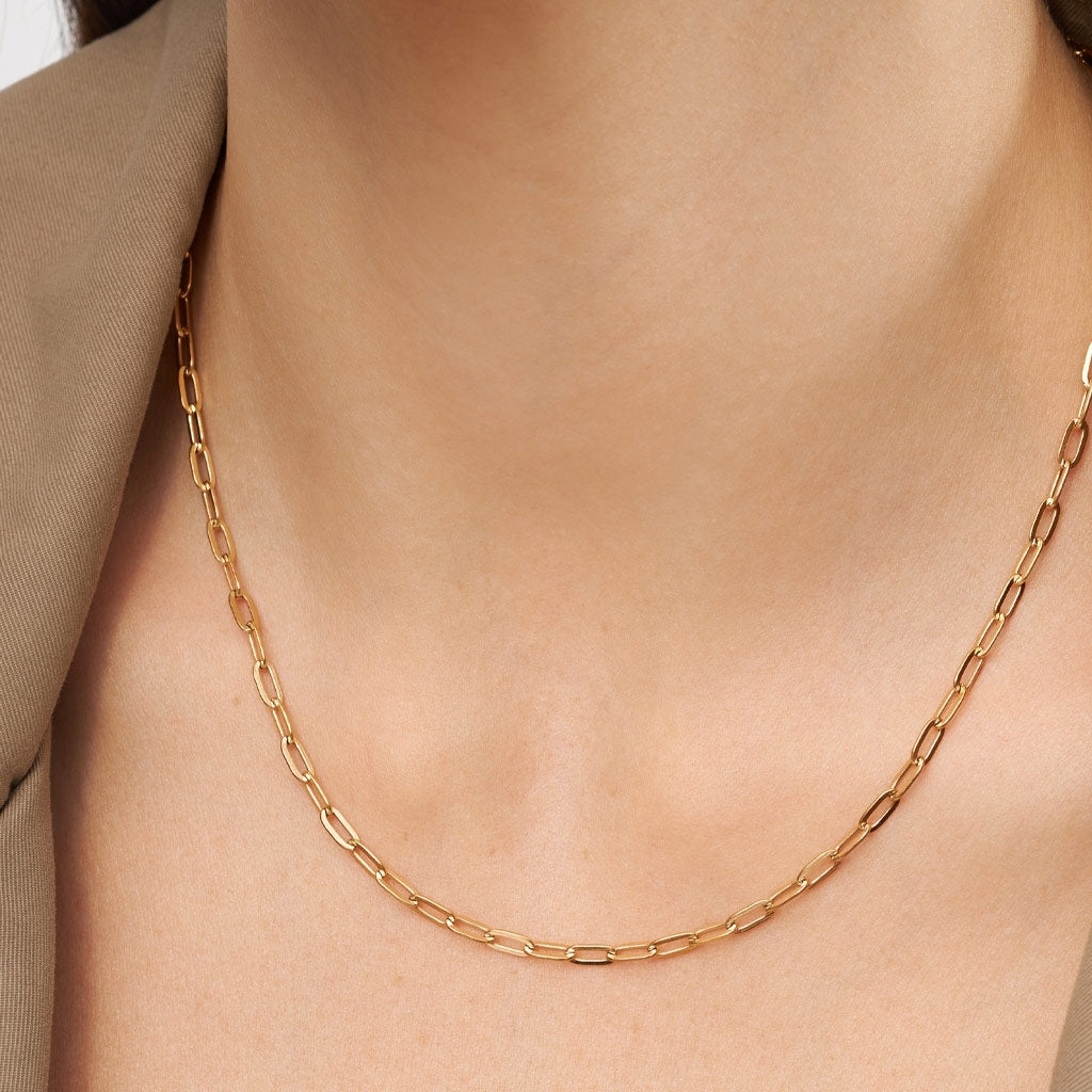 LULU Copenhagen Paperclip Collier plaqué or Necklaces Gold Plated
