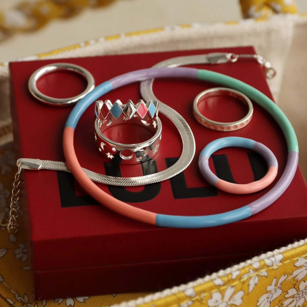 LULU Copenhagen Pattern Ring argent Rings Burnt Coral