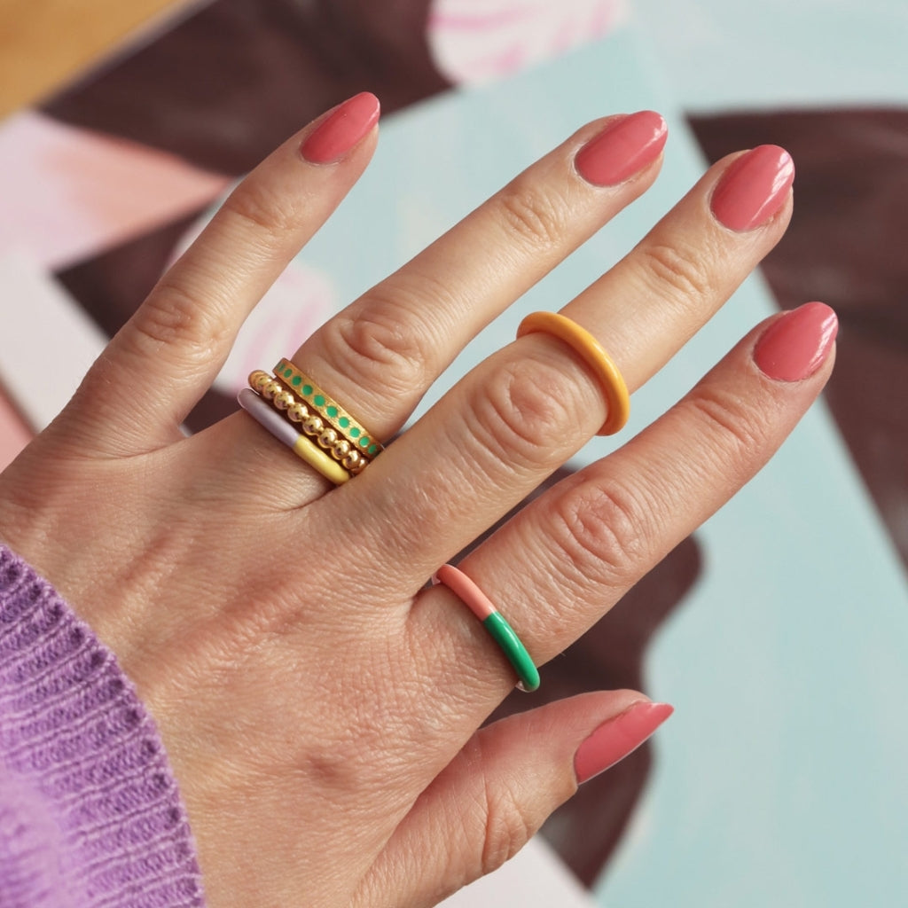 LULU Copenhagen Pattern Ring argent Rings Wild Lime