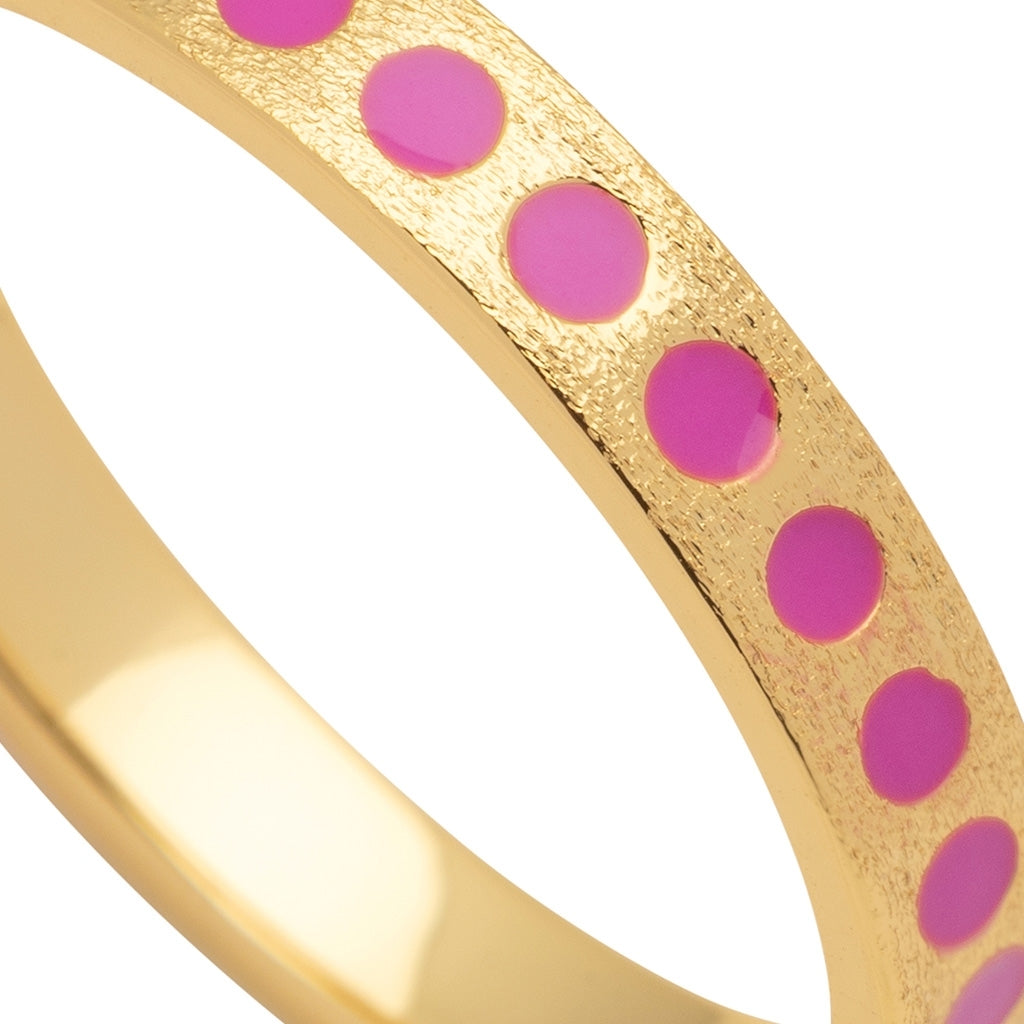 LULU Copenhagen Pattern Ring plaqué or Rings Electric Fuchsia Pink