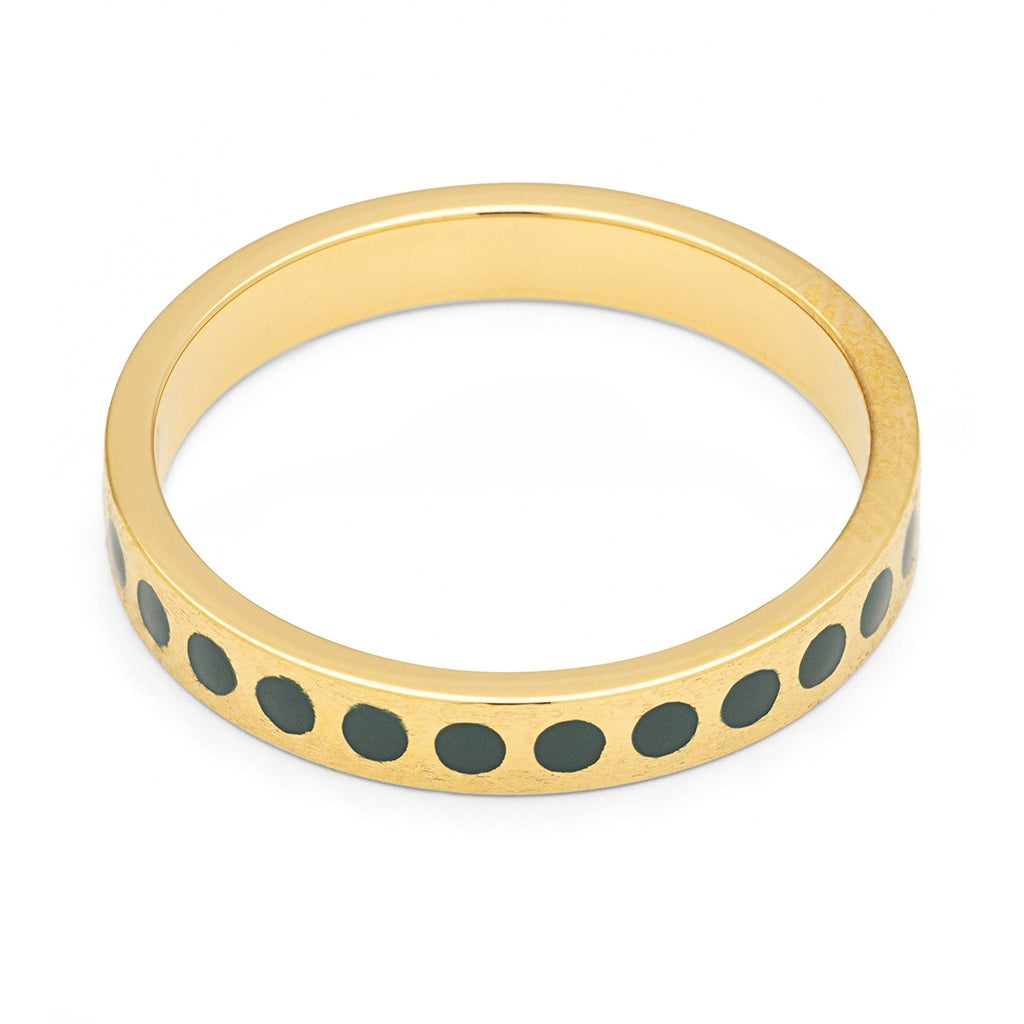 LULU Copenhagen Pattern Ring plaqué or Rings North Sea Green