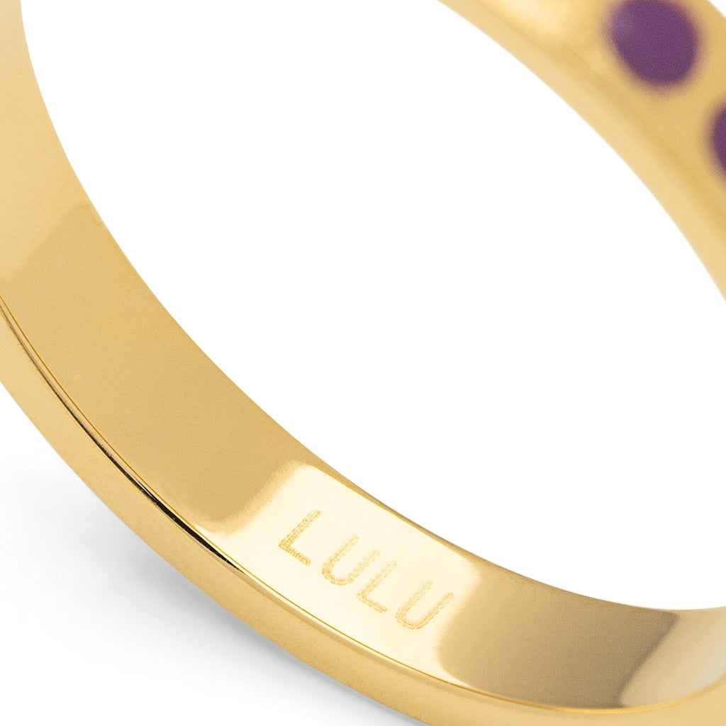 LULU Copenhagen Pattern Ring plaqué or Rings Purple Harvest