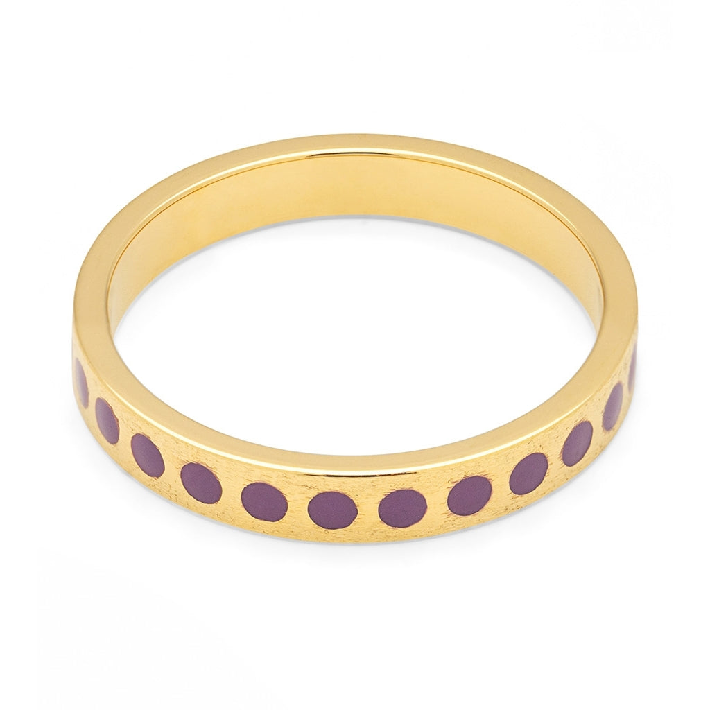LULU Copenhagen Pattern Ring plaqué or Rings Purple Harvest