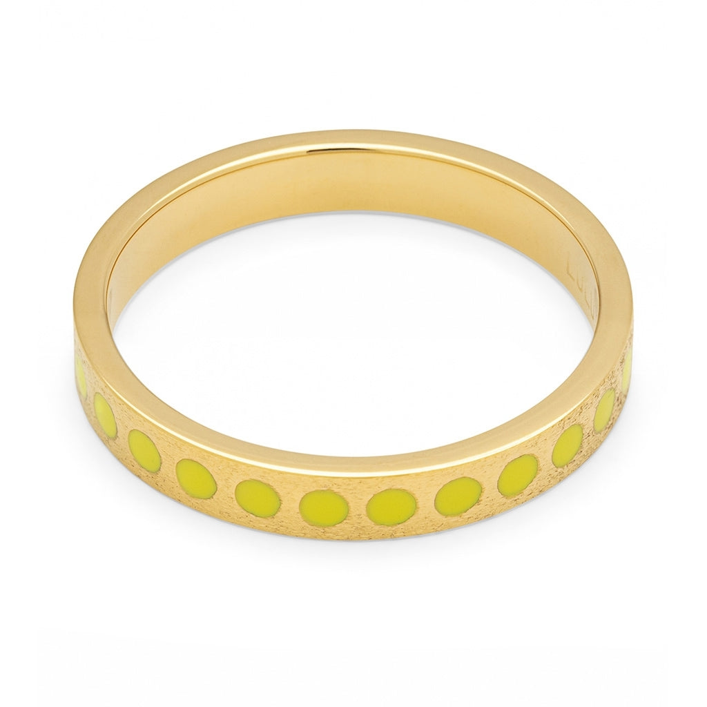 LULU Copenhagen Pattern Ring plaqué or Rings Wild Lime