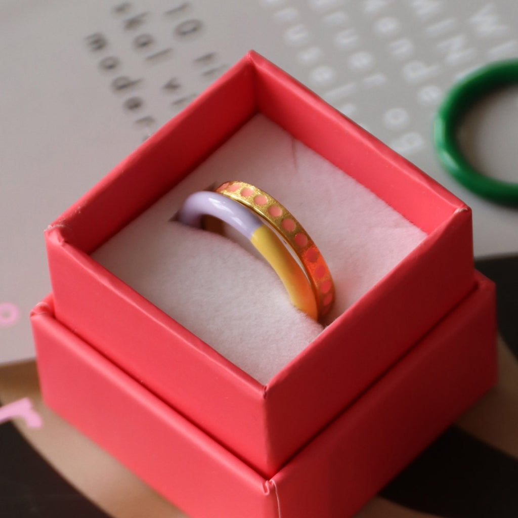 LULU Copenhagen Pattern Ring argent Rings Burnt Coral