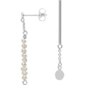 Pearls & Pin earring 1 pcs - Silver Plated