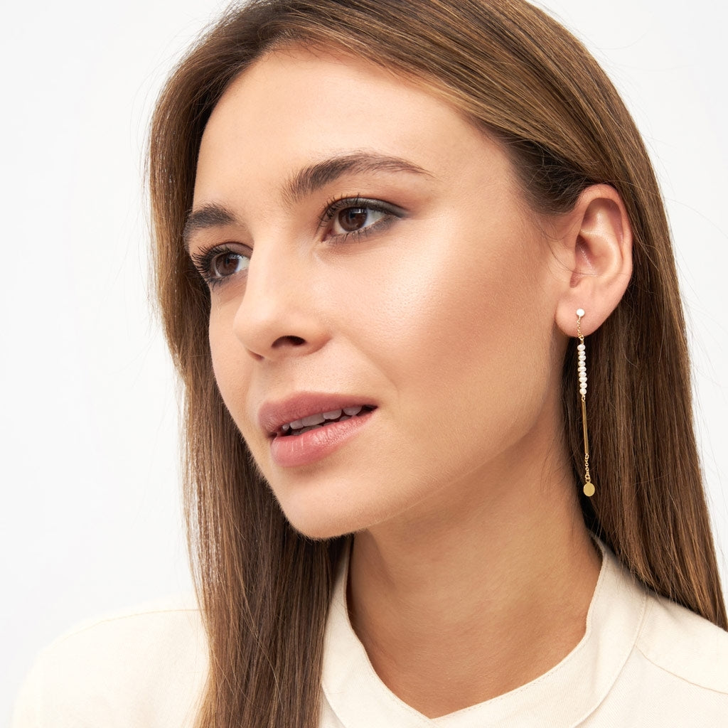 LULU Copenhagen Pearls & Pin earring 1 pcs Ear stud, 1 pcs Gold Plated