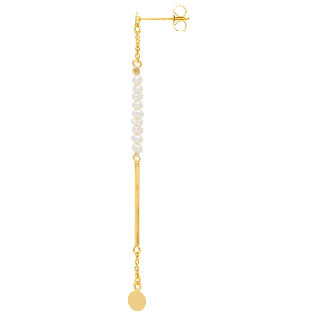 LULU Copenhagen Pearls & Pin earring 1 pcs Ear stud, 1 pcs Gold Plated