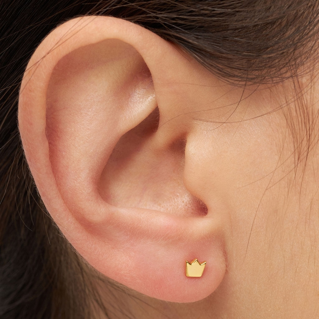 LULU Copenhagen Queen boucle d'oreille 1 pièce Ear stud, 1 pcs Gold Plated