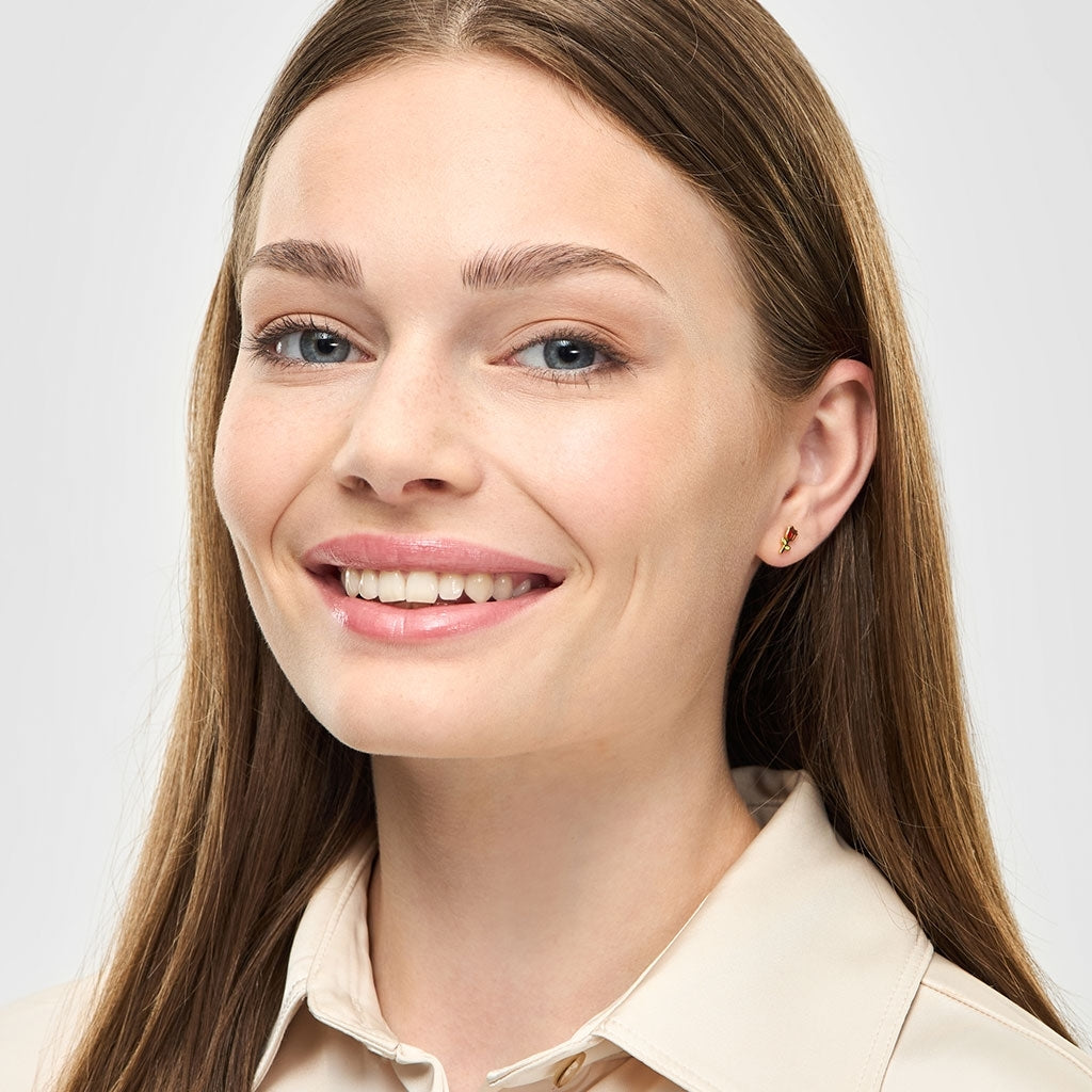 LULU Copenhagen Rose boucle d'oreille 1 pièce Ear stud, 1 pcs Gold Plated