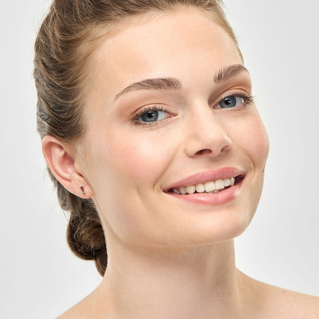 LULU Copenhagen Rose boucle d'oreille 1 pièce Ear stud, 1 pcs Silver Plated