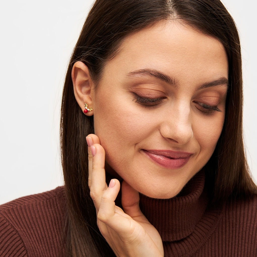 LULU Copenhagen Rudolph earring 1 pcs Ear stud, 1 pcs Gold Plated
