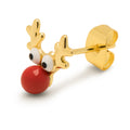 Rudolph earring 1 pcs - Gold Plated