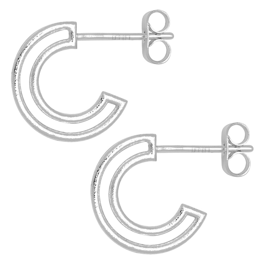 LULU Copenhagen Shape Hoops Paire Hoops Silver Plated