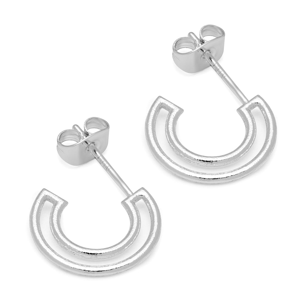 LULU Copenhagen Shape Hoops Paire Hoops Silver Plated