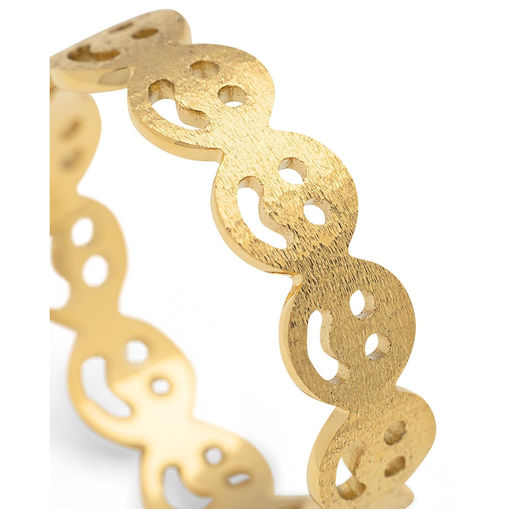 LULU Copenhagen Smile Anneau Rings Gold Plated