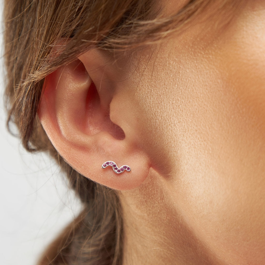 LULU Copenhagen Snaky boucle d'oreille 1 pièce Ear stud, 1 pcs Pink