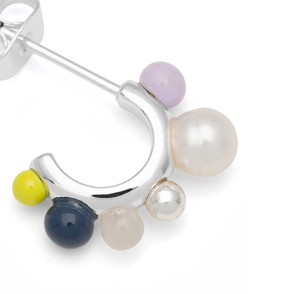LULU Copenhagen Space Hoops Paire plaqué argent Hoops Milky Way