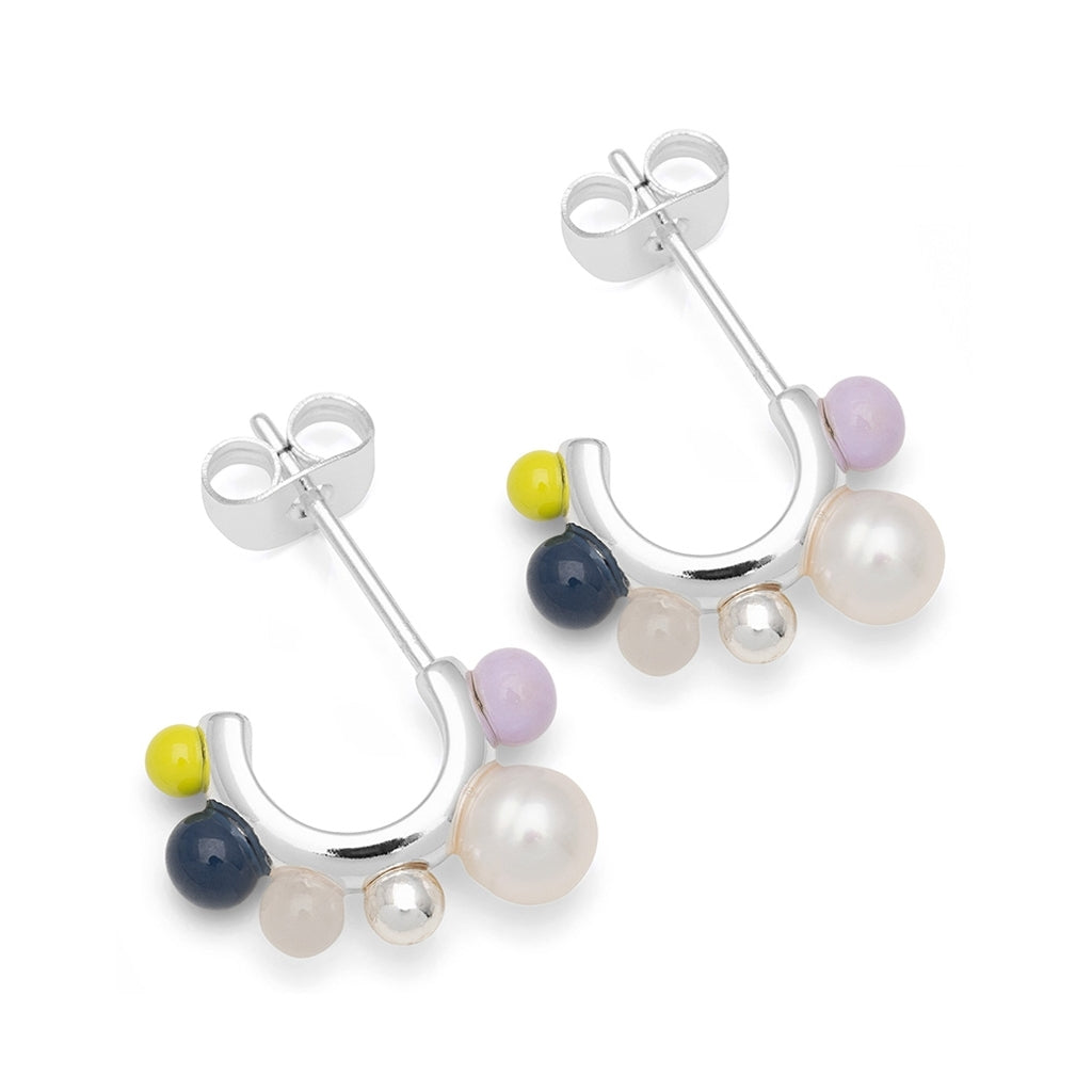 LULU Copenhagen Space Hoops Paire plaqué argent Hoops Milky Way