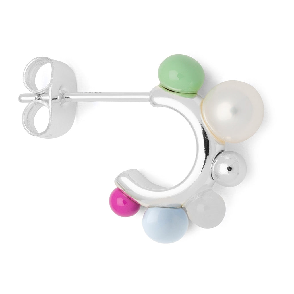 LULU Copenhagen Space Hoops Paire plaqué argent Hoops Skyride Blue