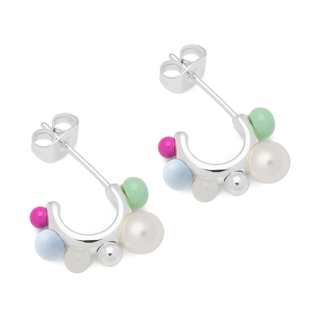 LULU Copenhagen Space Hoops Paire plaqué argent Hoops Skyride Blue