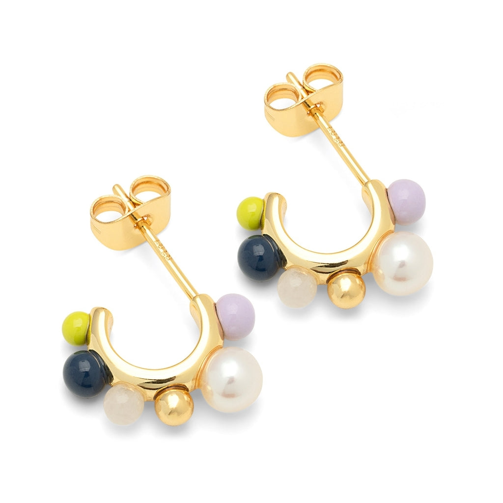 LULU Copenhagen Space Hoops Paire plaqué or Hoops Milky Way