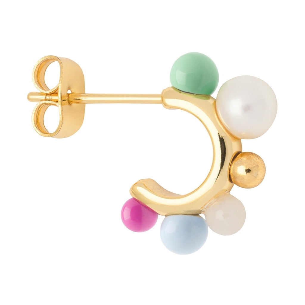 LULU Copenhagen Space Hoops Paire plaqué or Hoops Skyride Blue