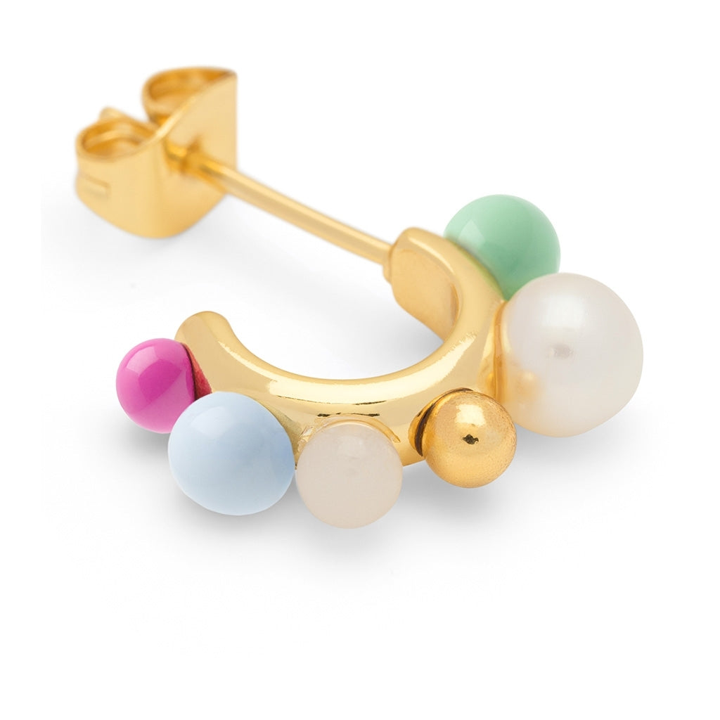 LULU Copenhagen Space Hoops Paire plaqué or Hoops Skyride Blue