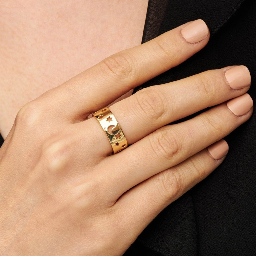 LULU Copenhagen Stardust Bague Rings Gold Plated